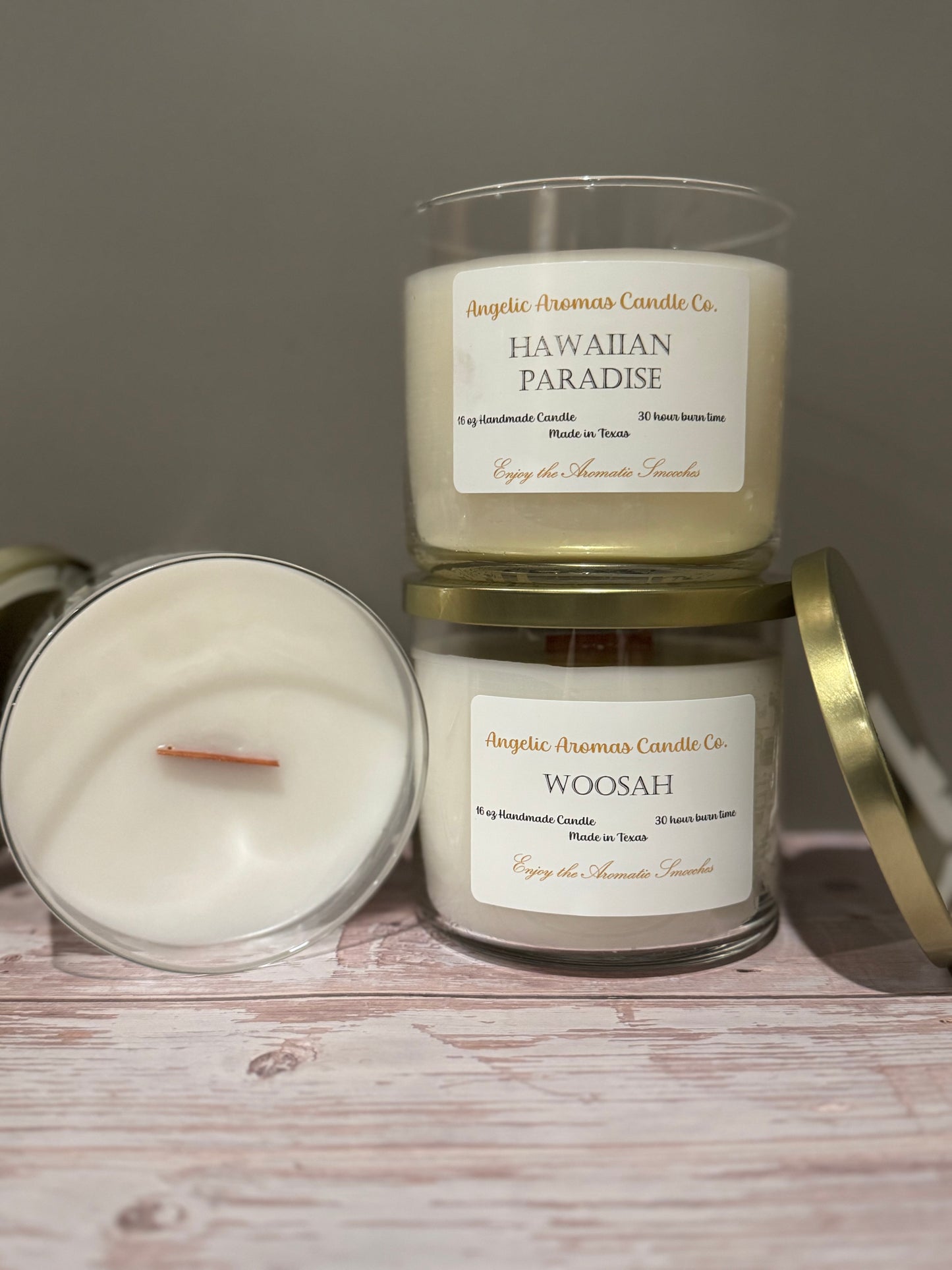 Large Wooden Wick Candle