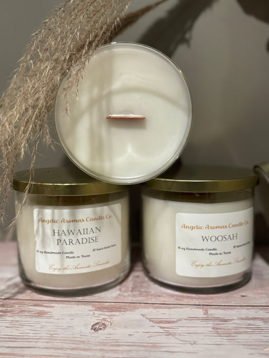 Large Wooden Wick Candle